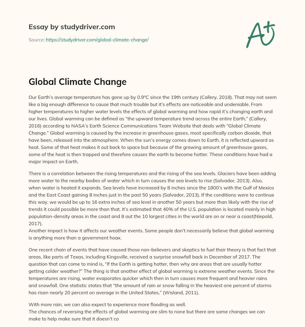 Global Climate Change essay