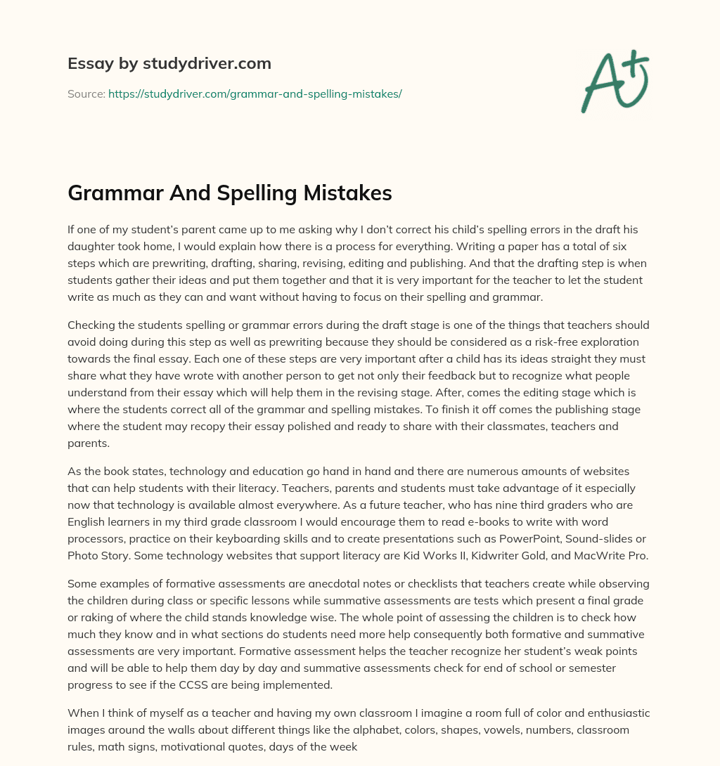 Grammar and Spelling Mistakes essay