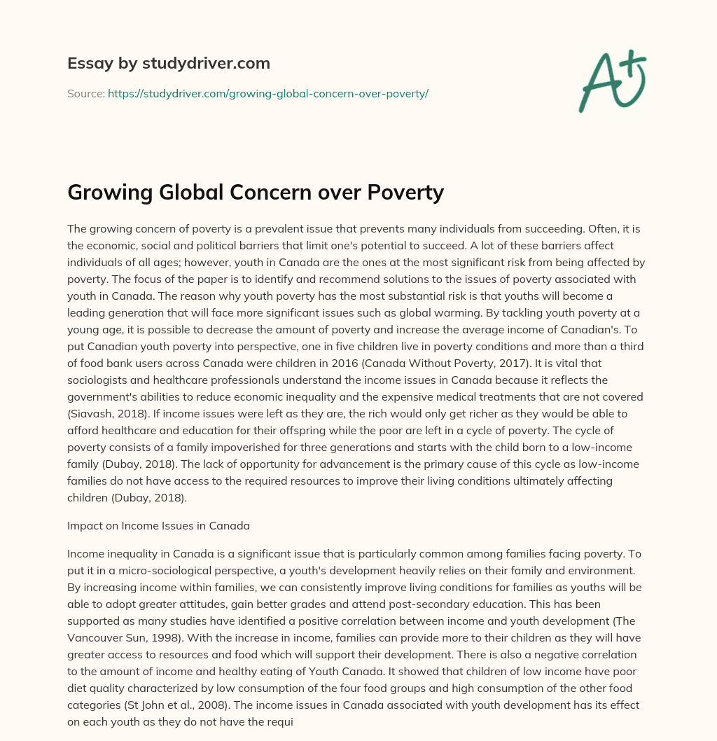 Growing Global Concern over Poverty essay