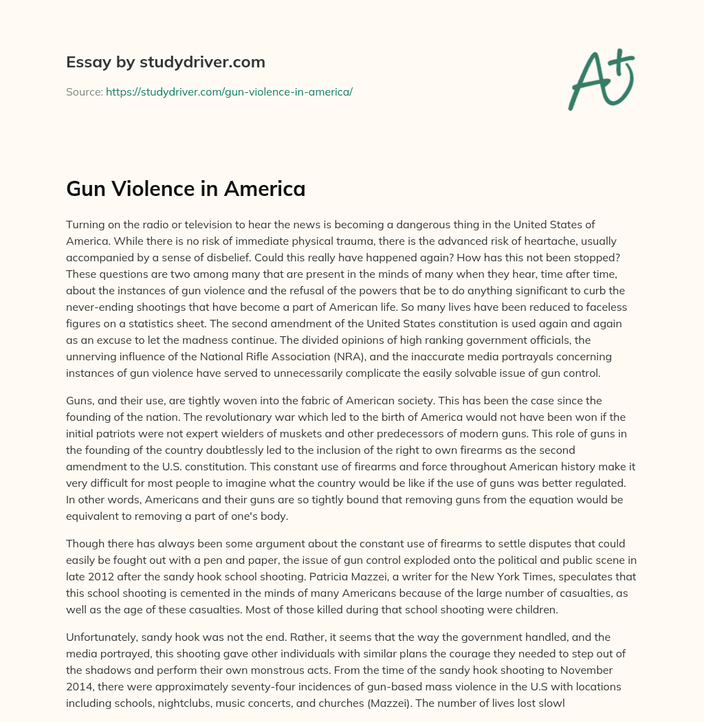 Gun Violence in America essay