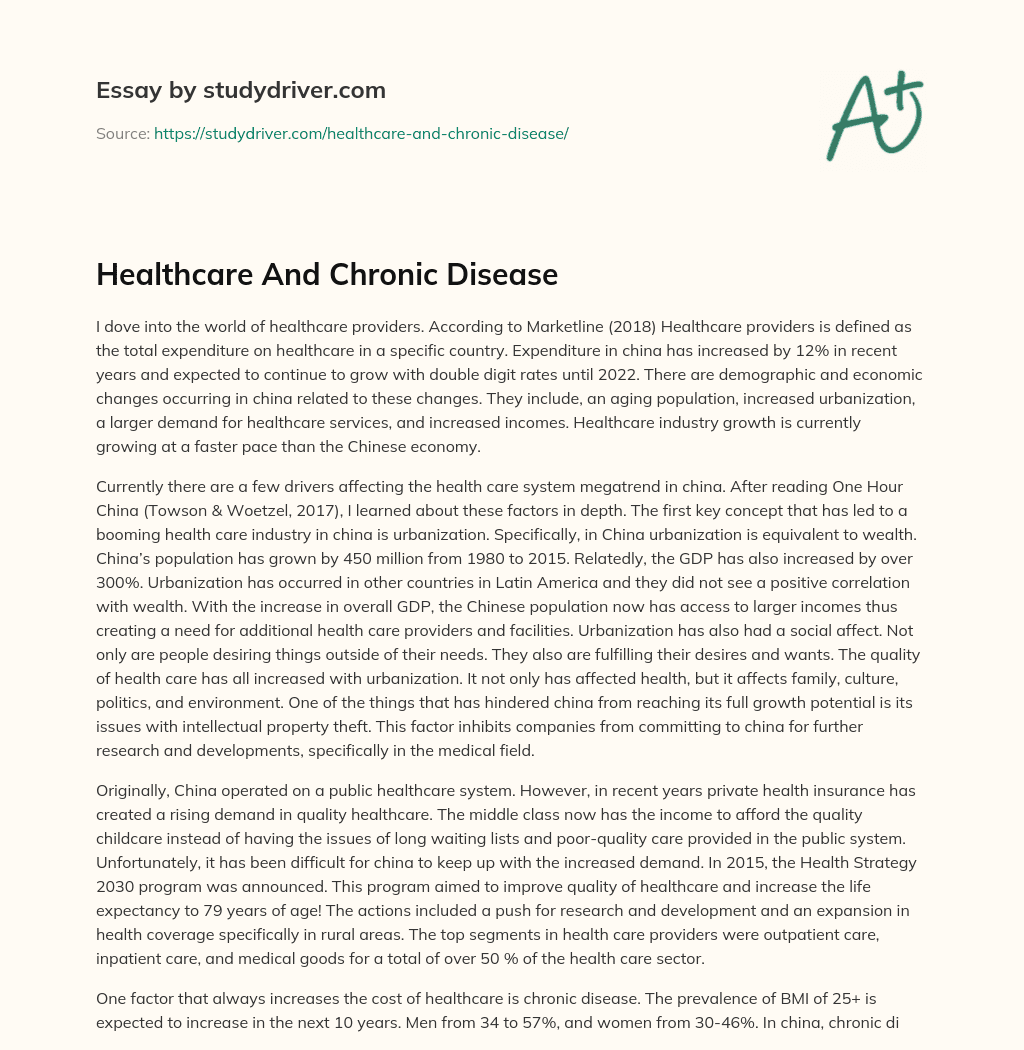 Healthcare and Chronic Disease essay