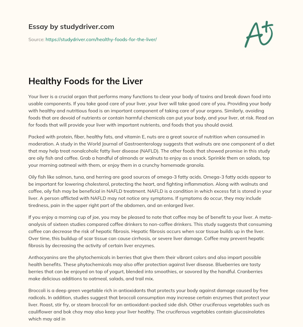 Healthy Foods for the Liver essay