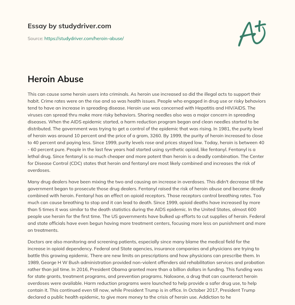 Heroin Abuse essay