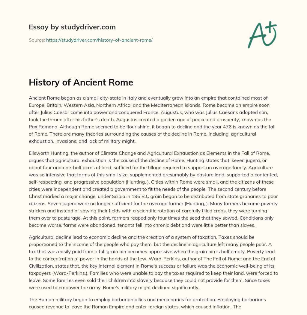 History of Ancient Rome essay