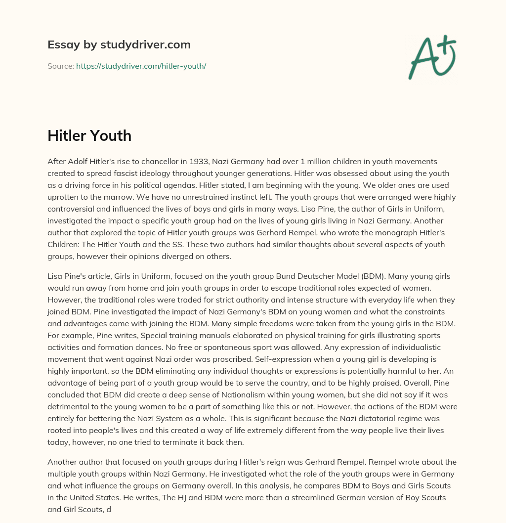 Hitler Youth essay