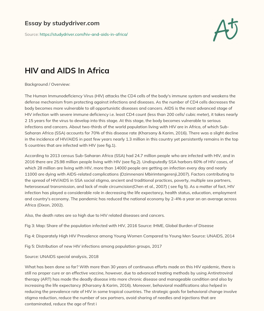 HIV and AIDS in Africa essay