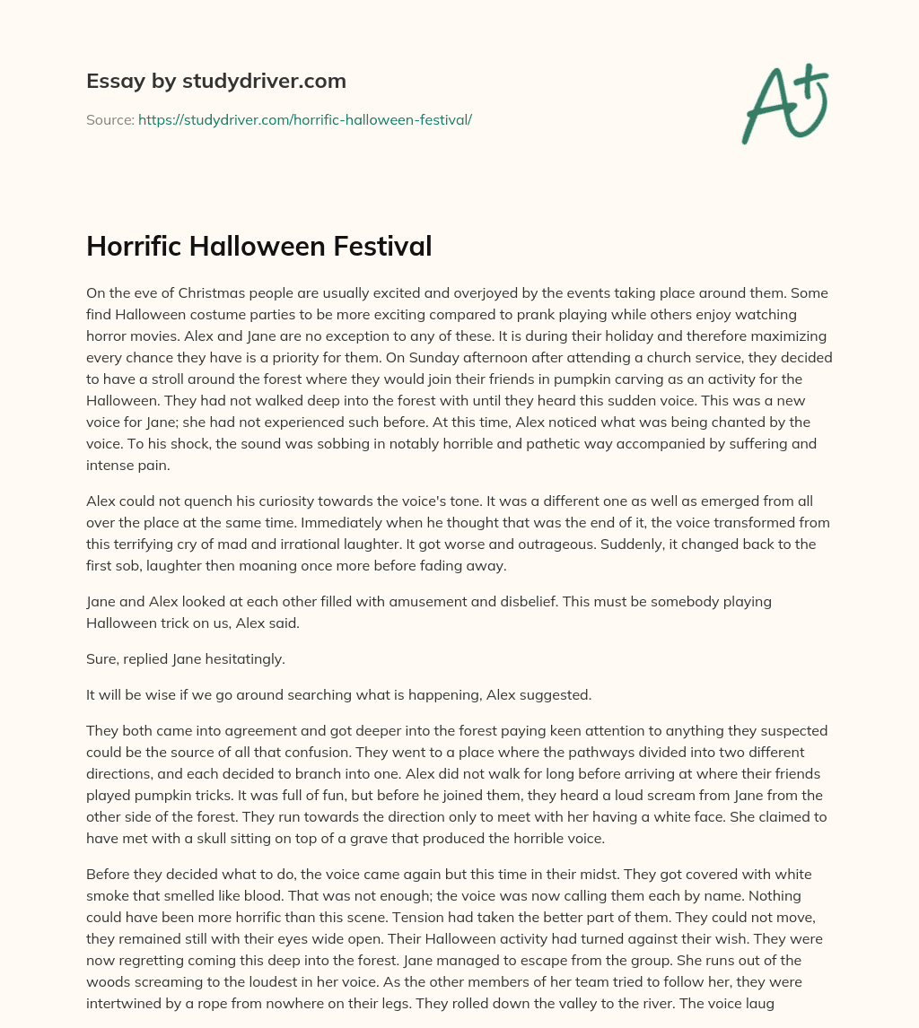 Horrific Halloween Festival essay