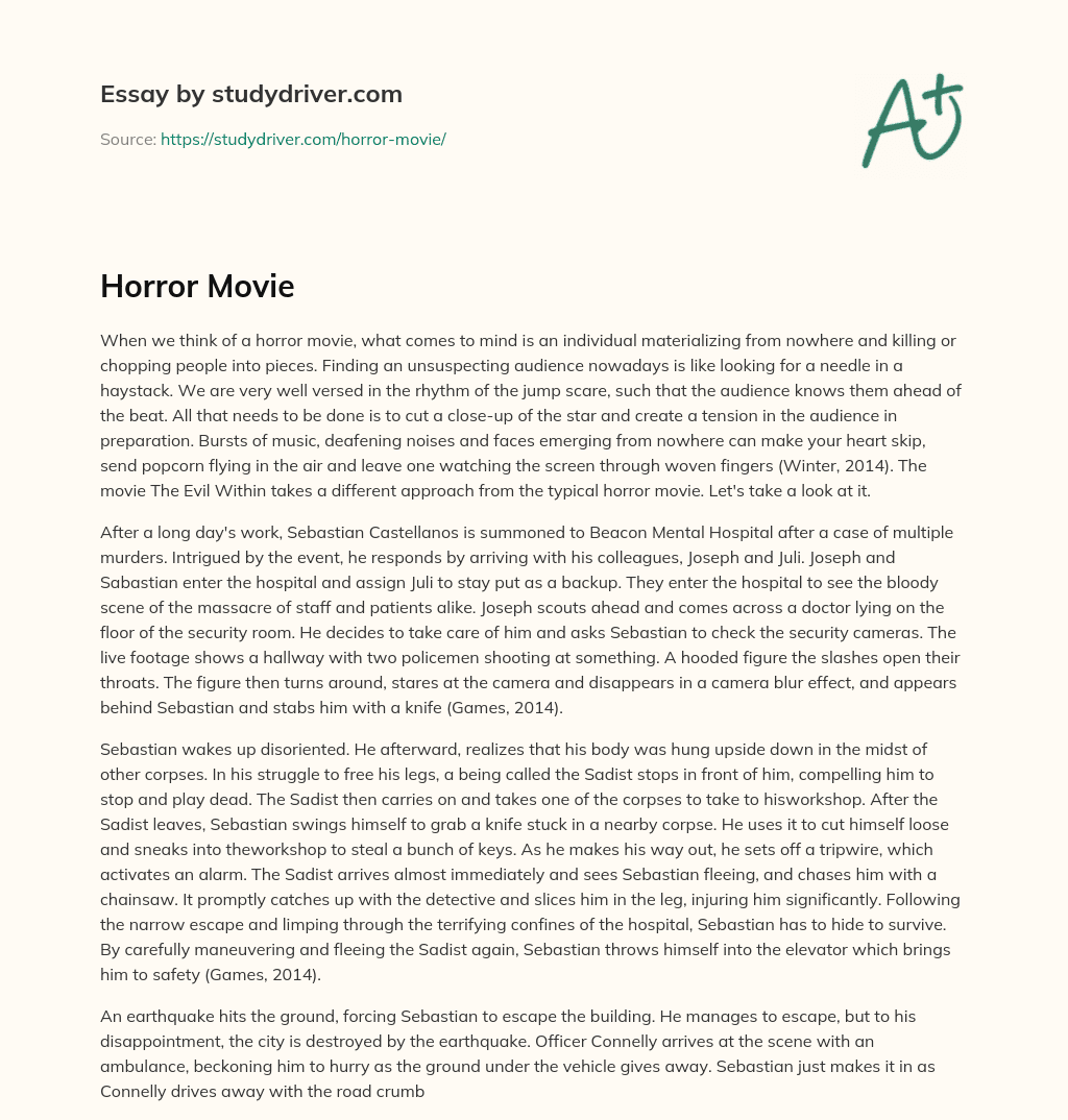Horror Movie essay