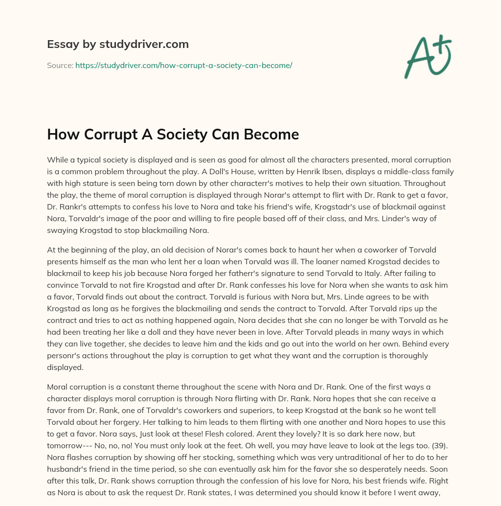 How Corrupt a Society Can Become essay