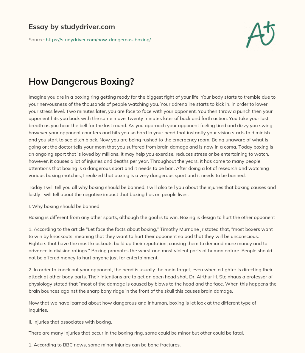 How Dangerous Boxing? essay