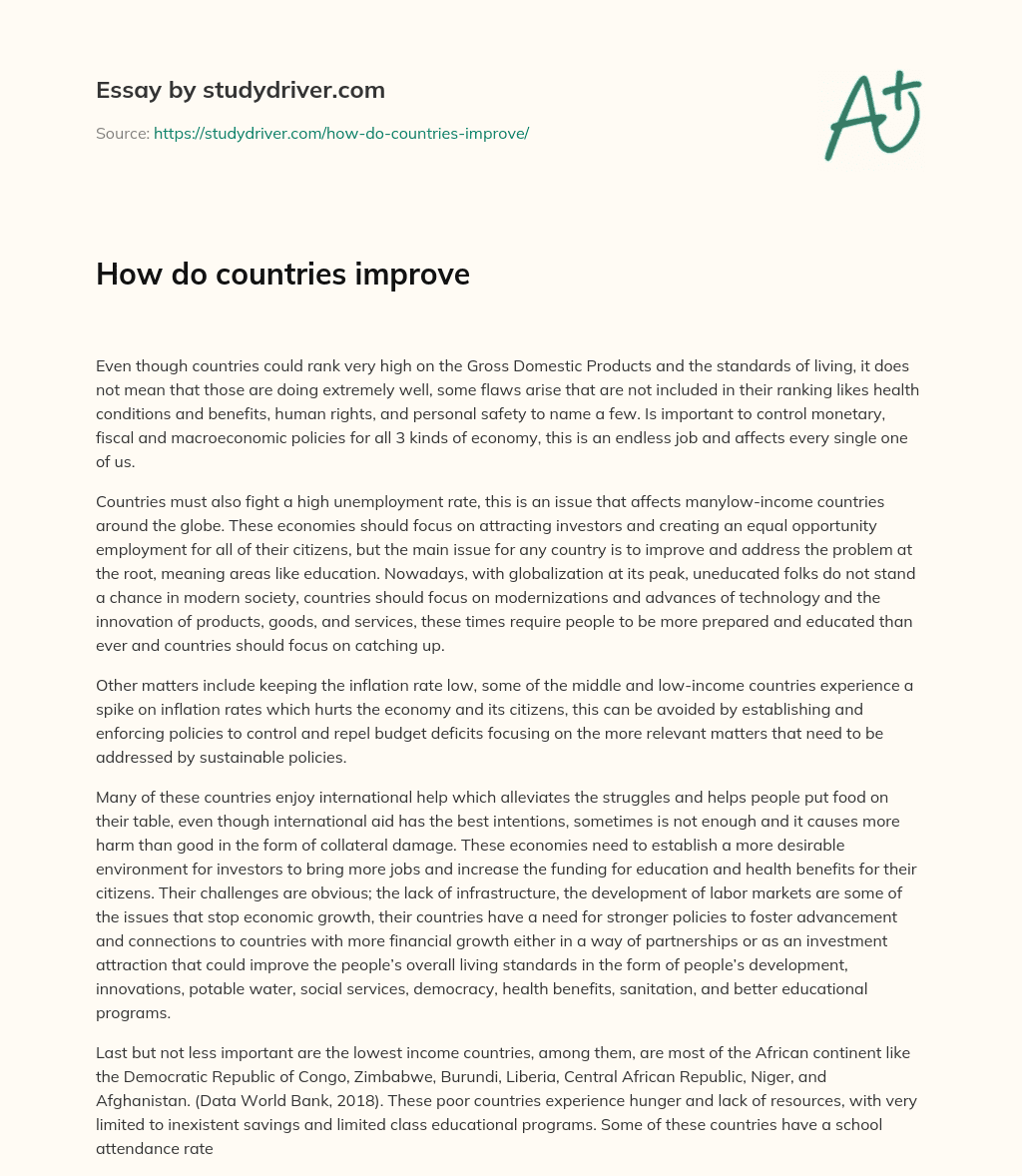 How do Countries Improve essay