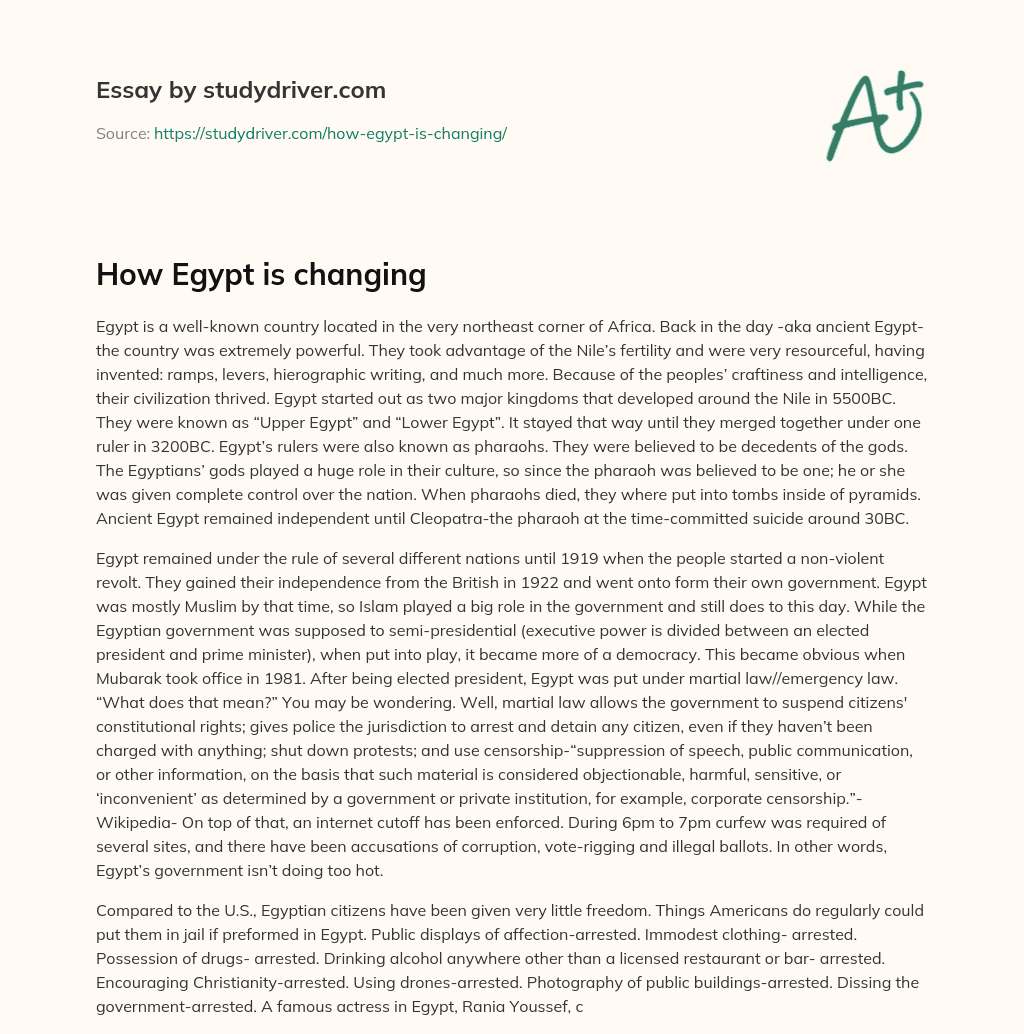 How Egypt is Changing essay