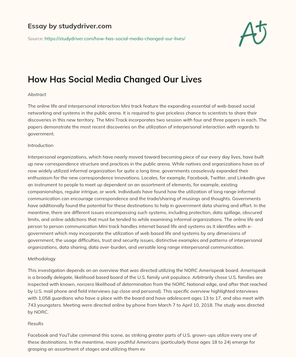 How has Social Media Changed our Lives essay