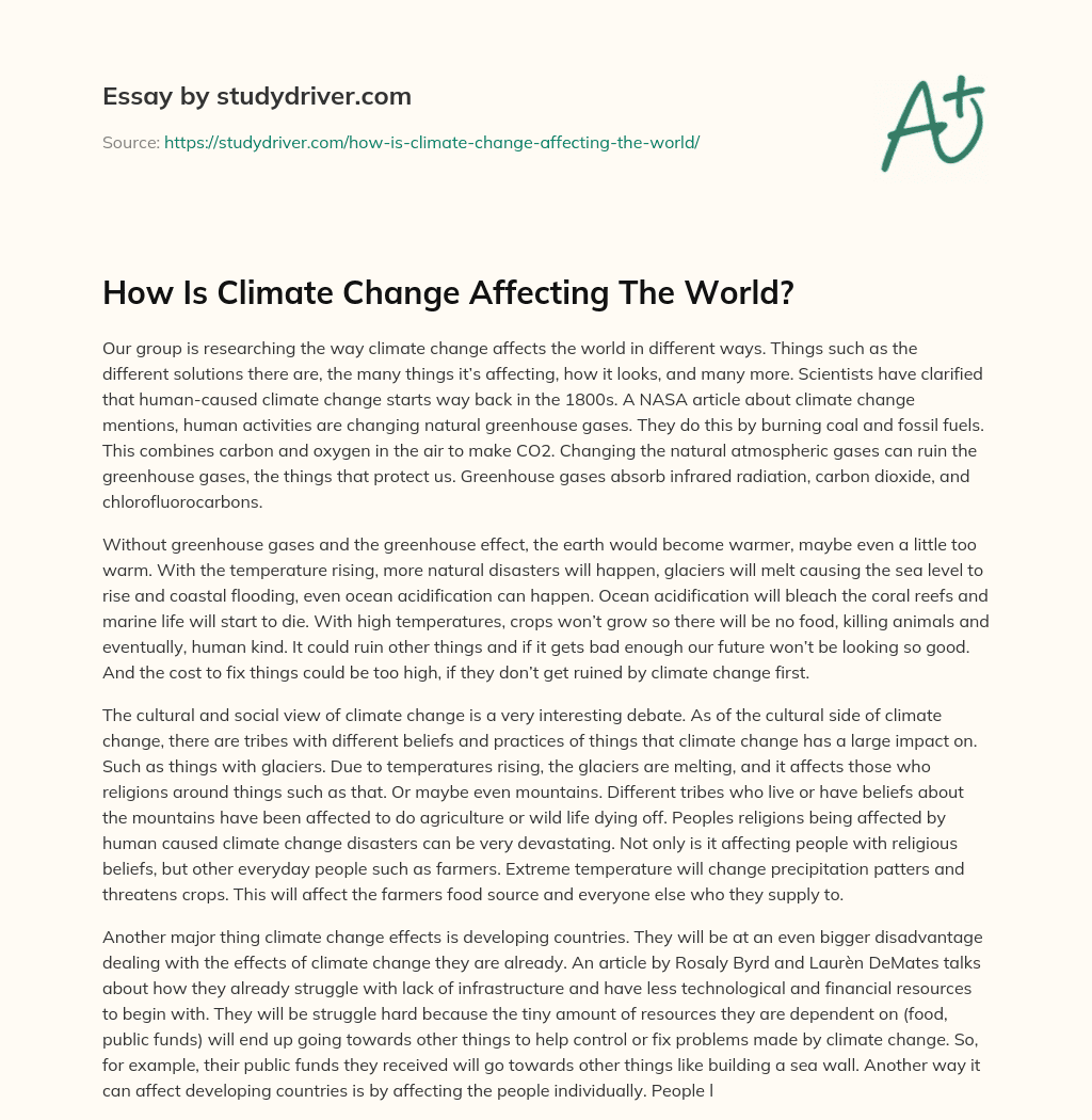 How is Climate Change Affecting the World? essay