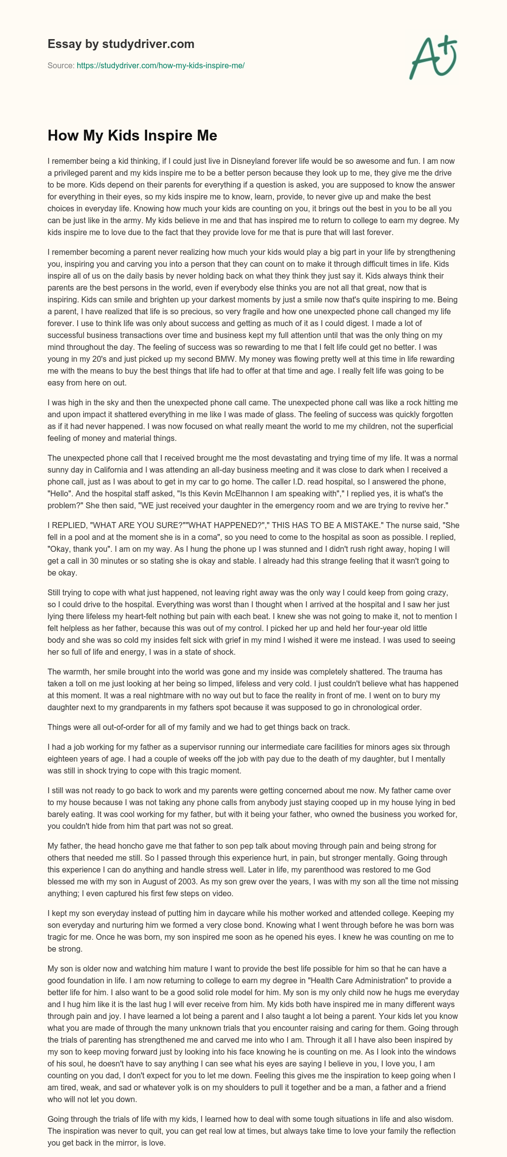 How my Kids Inspire me essay