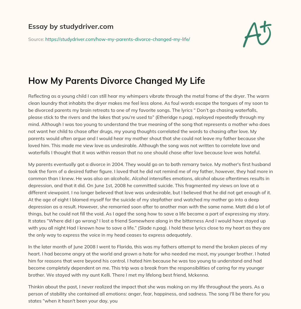 How my Parents Divorce Changed my Life essay
