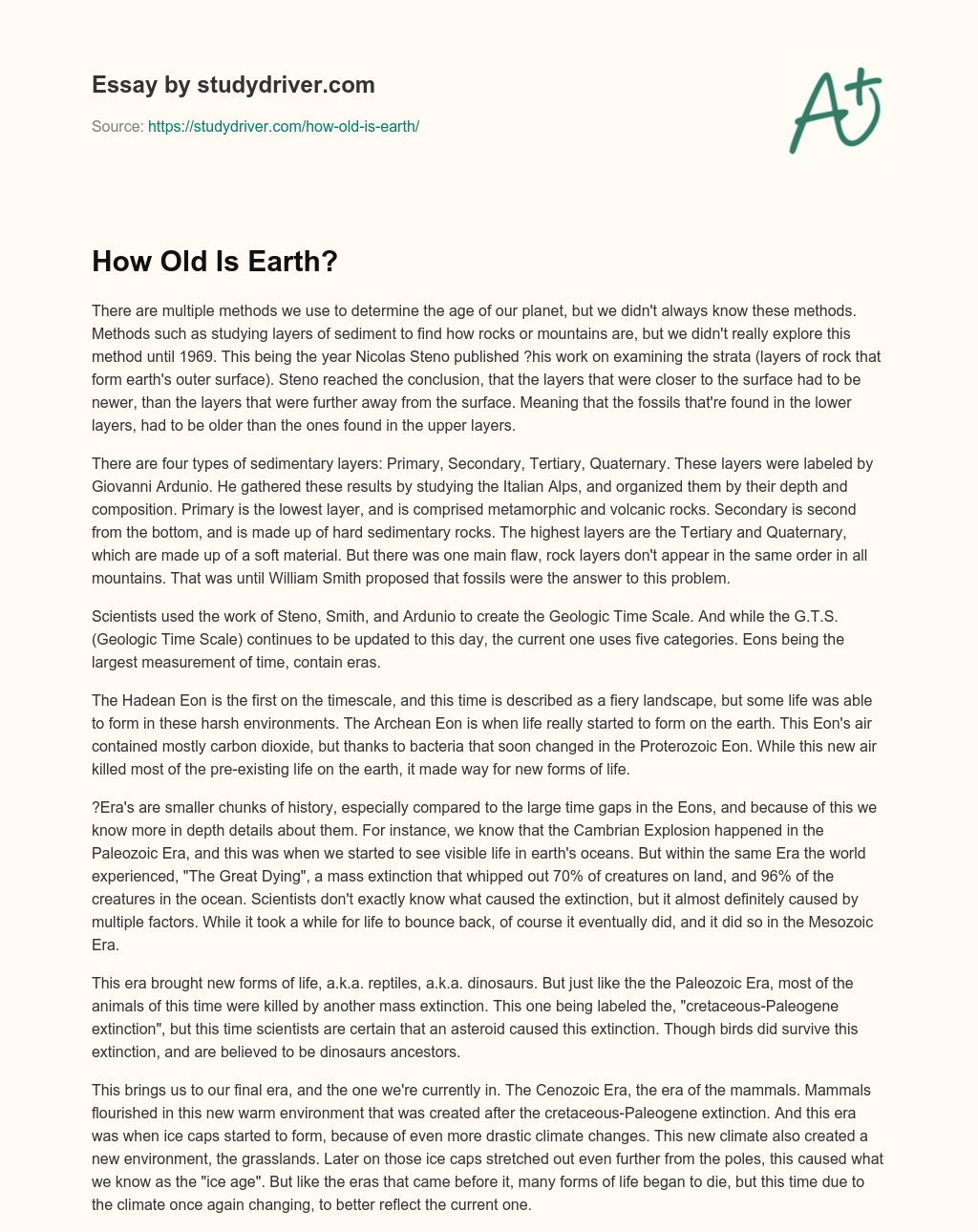 How Old is Earth? essay