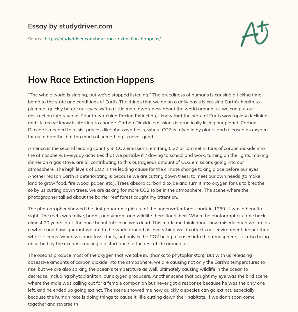 How Race Extinction Happens essay