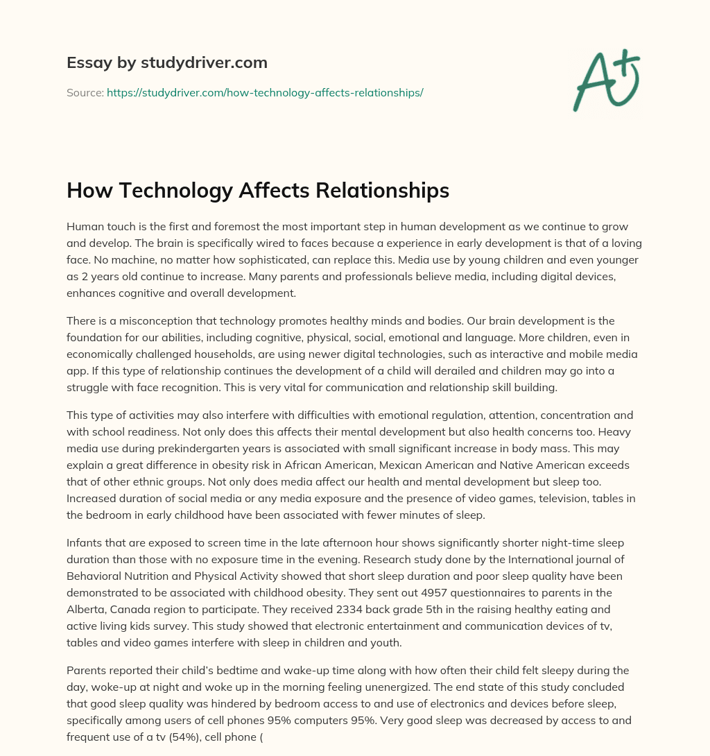 How Technology Affects Relationships essay