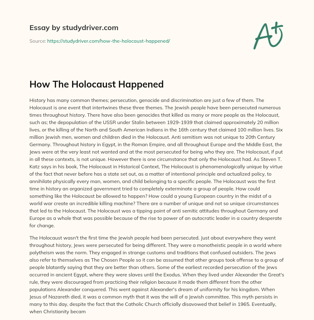How the Holocaust Happened essay