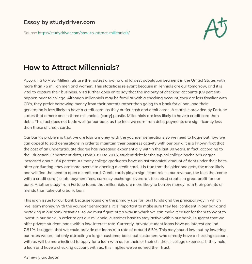 How to Attract Millennials? essay