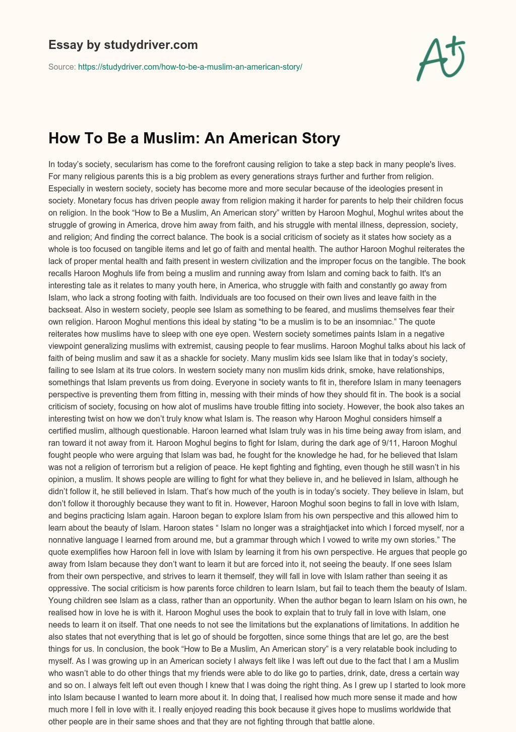 How to be a Muslim: an American Story essay
