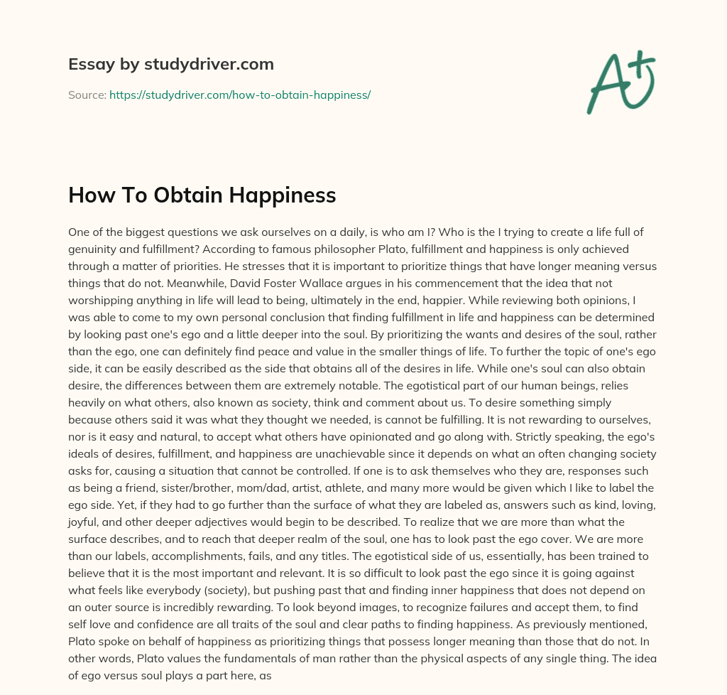 how to find happiness within yourself essay