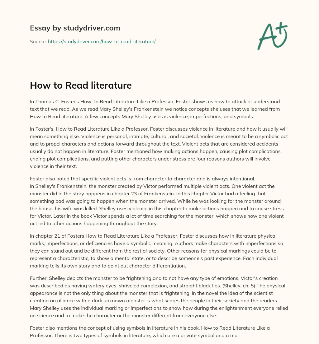 How to Read Literature essay