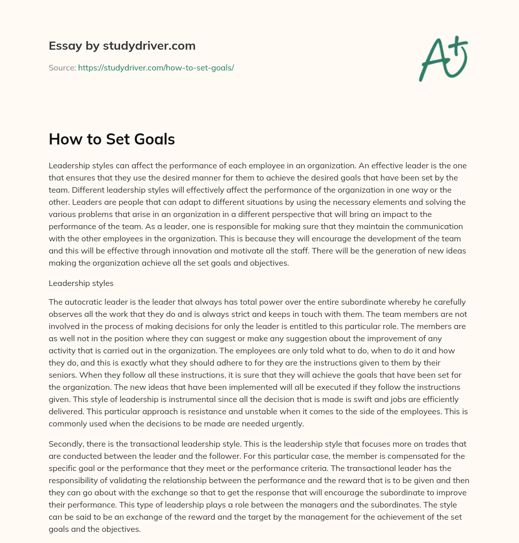 How to Set Goals essay
