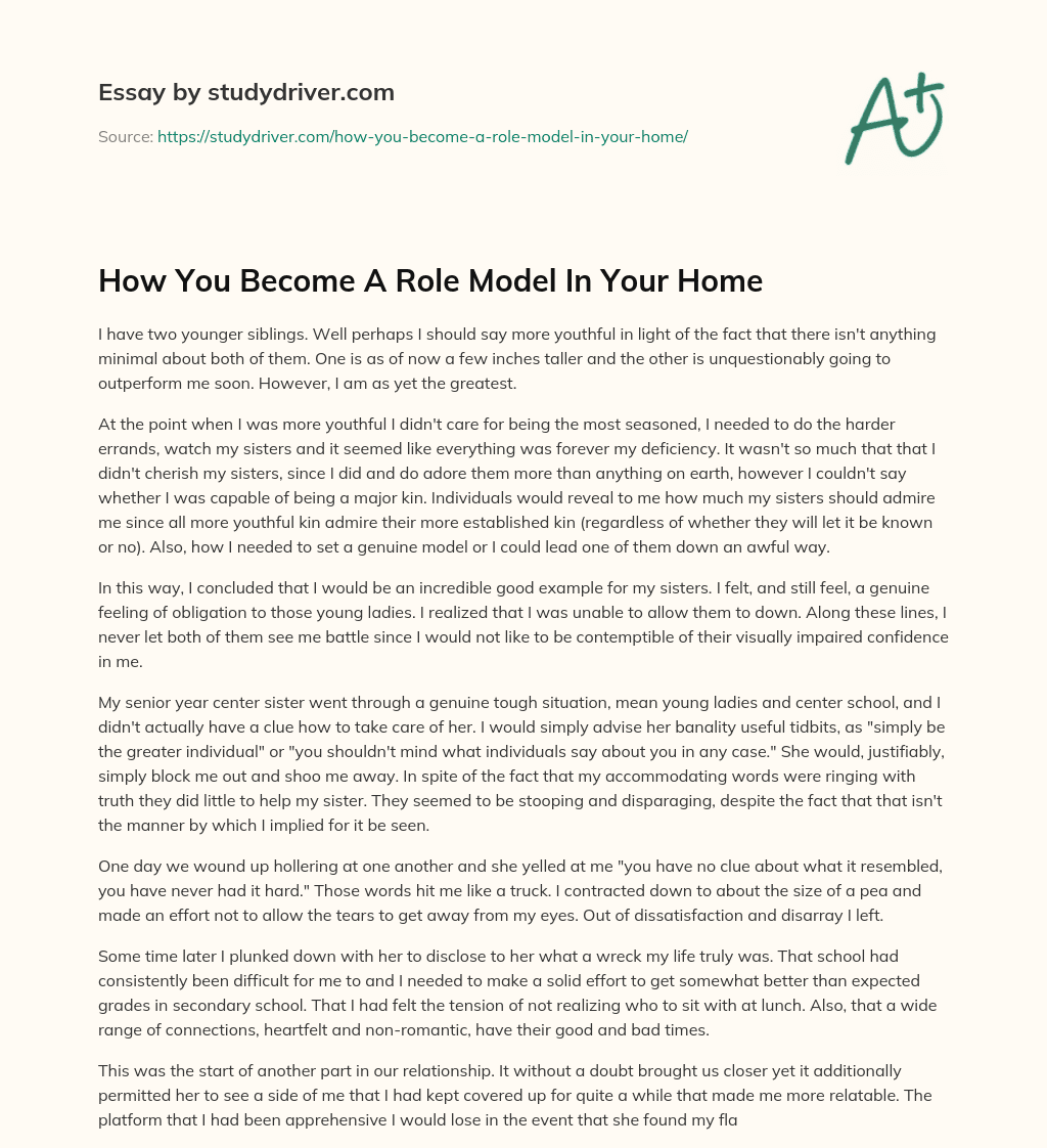 How you Become a Role Model in your Home essay