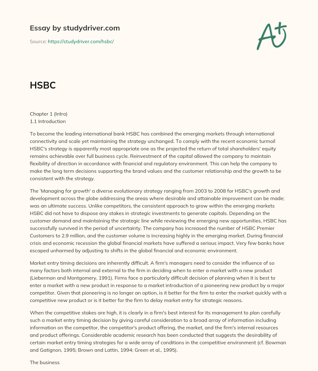 HSBC essay