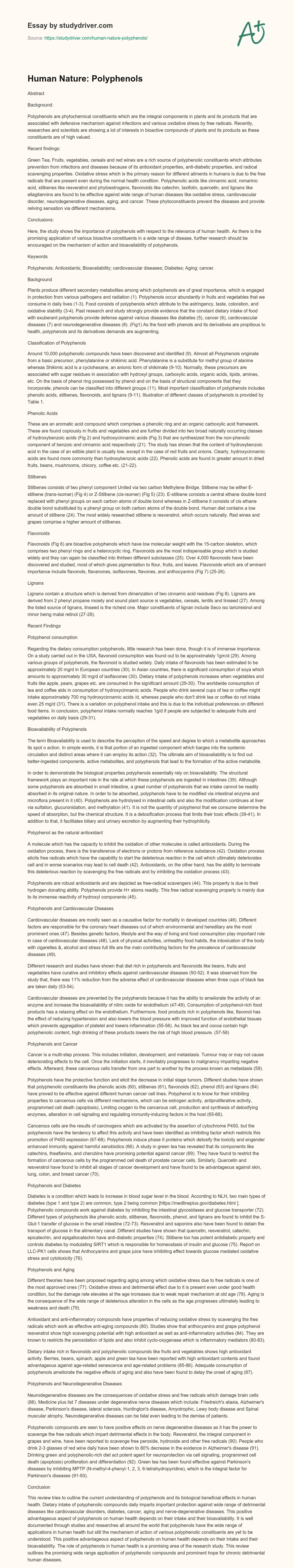 Human Nature: Polyphenols essay