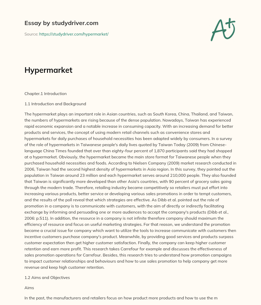 Hypermarket essay