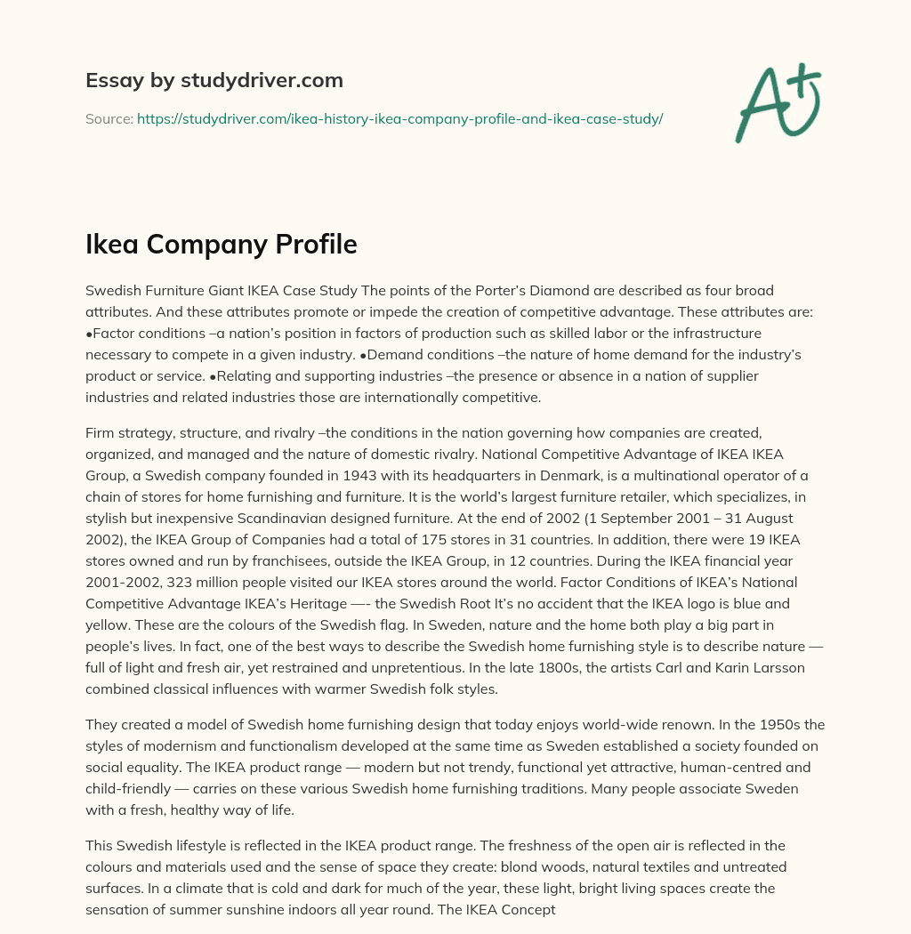 Ikea Company Profile essay