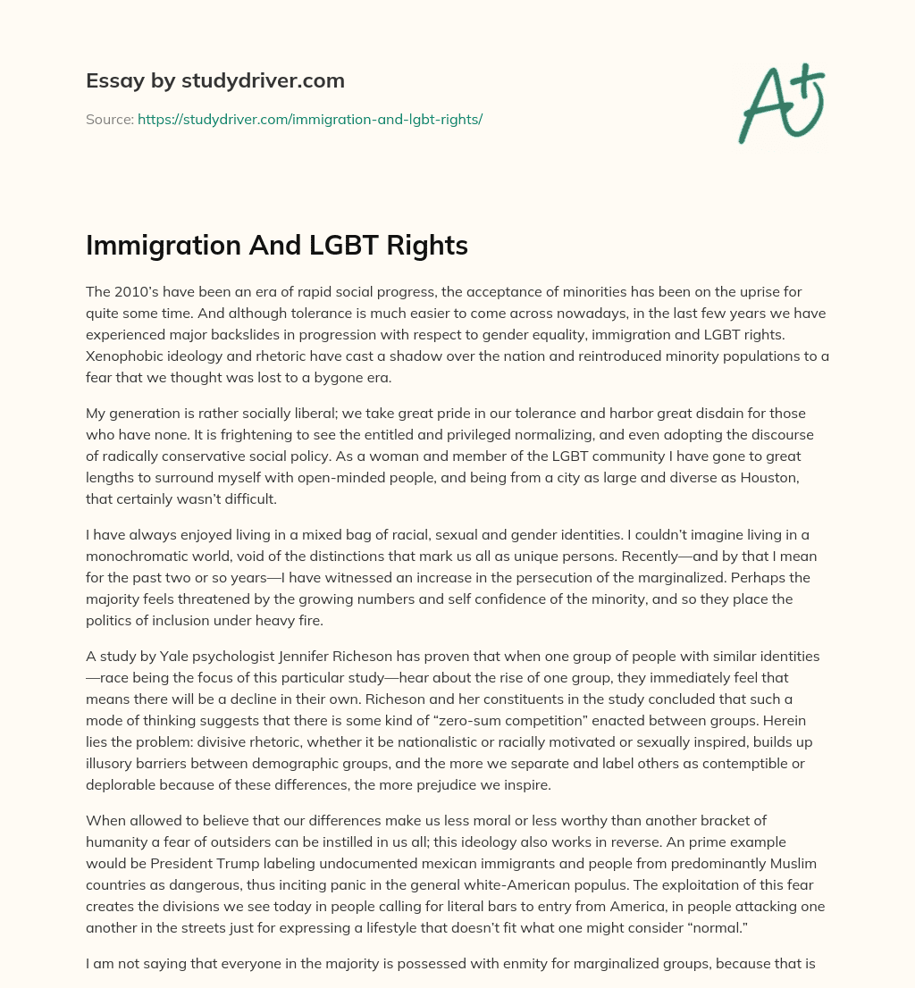 Immigration and LGBT Rights essay