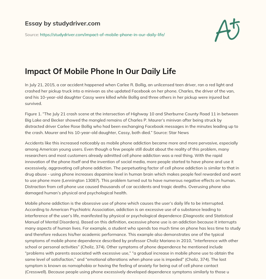Impact of Mobile Phone in our Daily Life essay