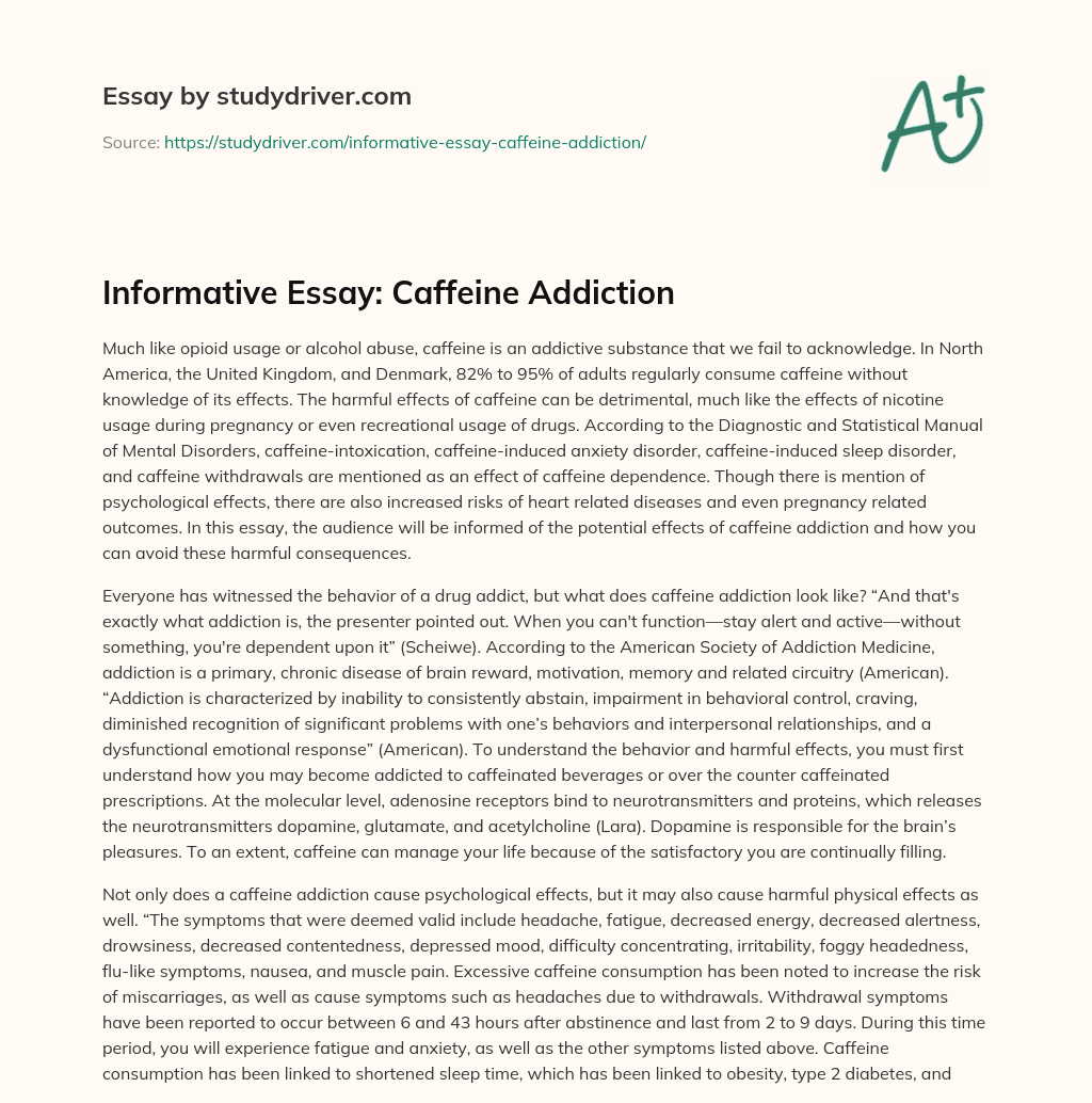 informative essay about caffeine addiction