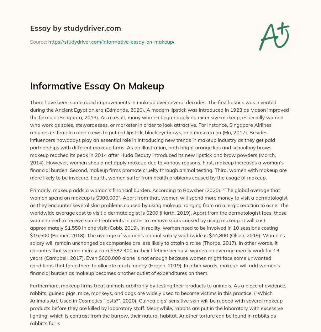Informative Essay on Makeup essay