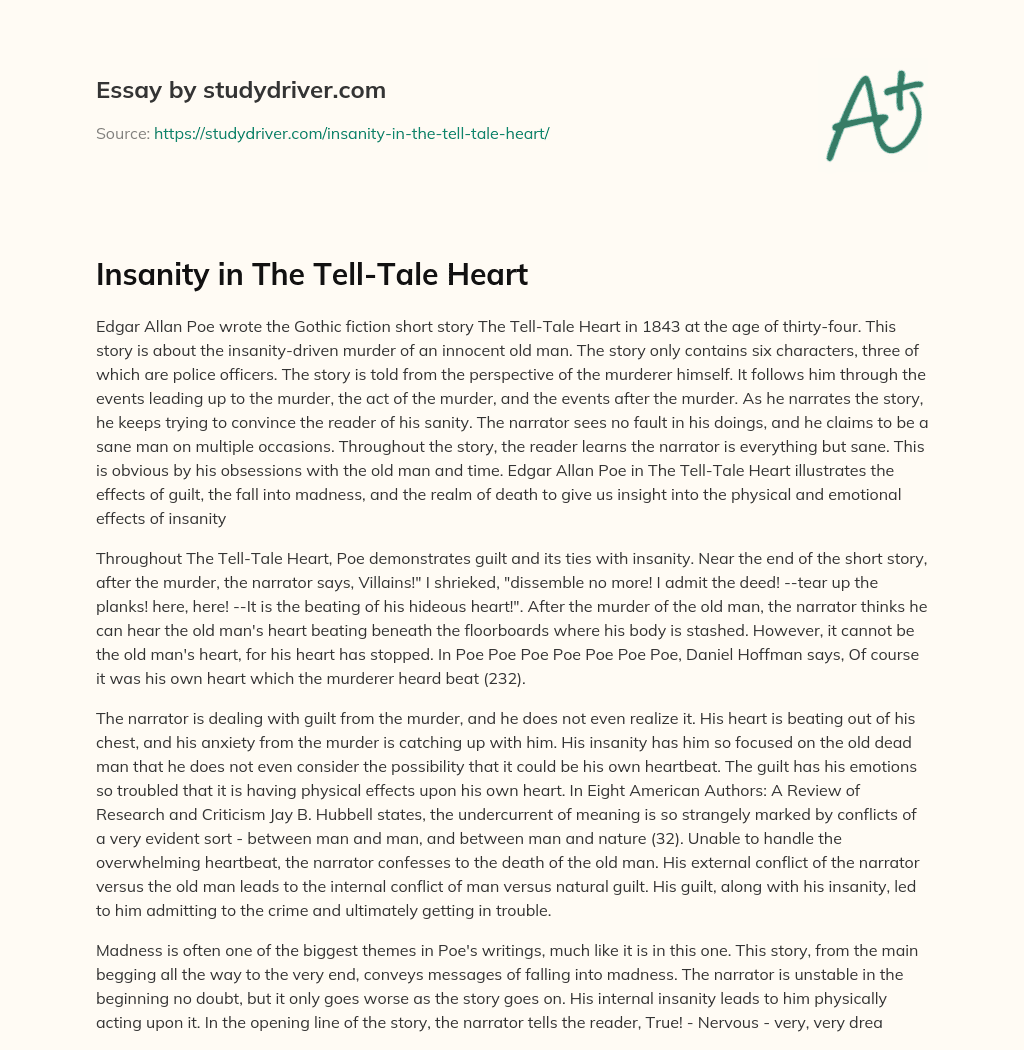 Insanity in the Tell-Tale Heart essay