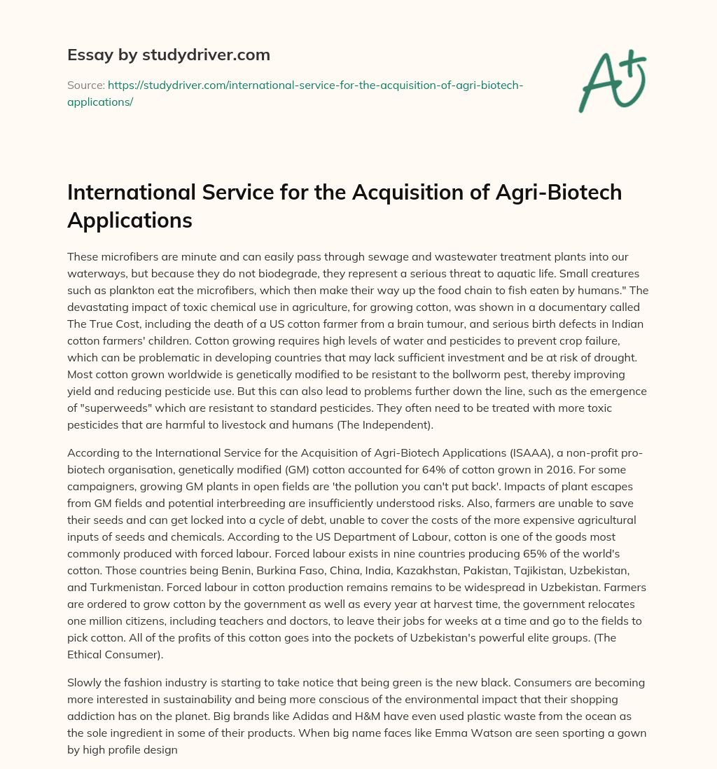 International Service for the Acquisition of Agri-Biotech Applications essay