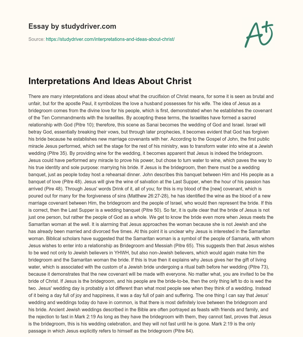 Interpretations and Ideas about Christ essay