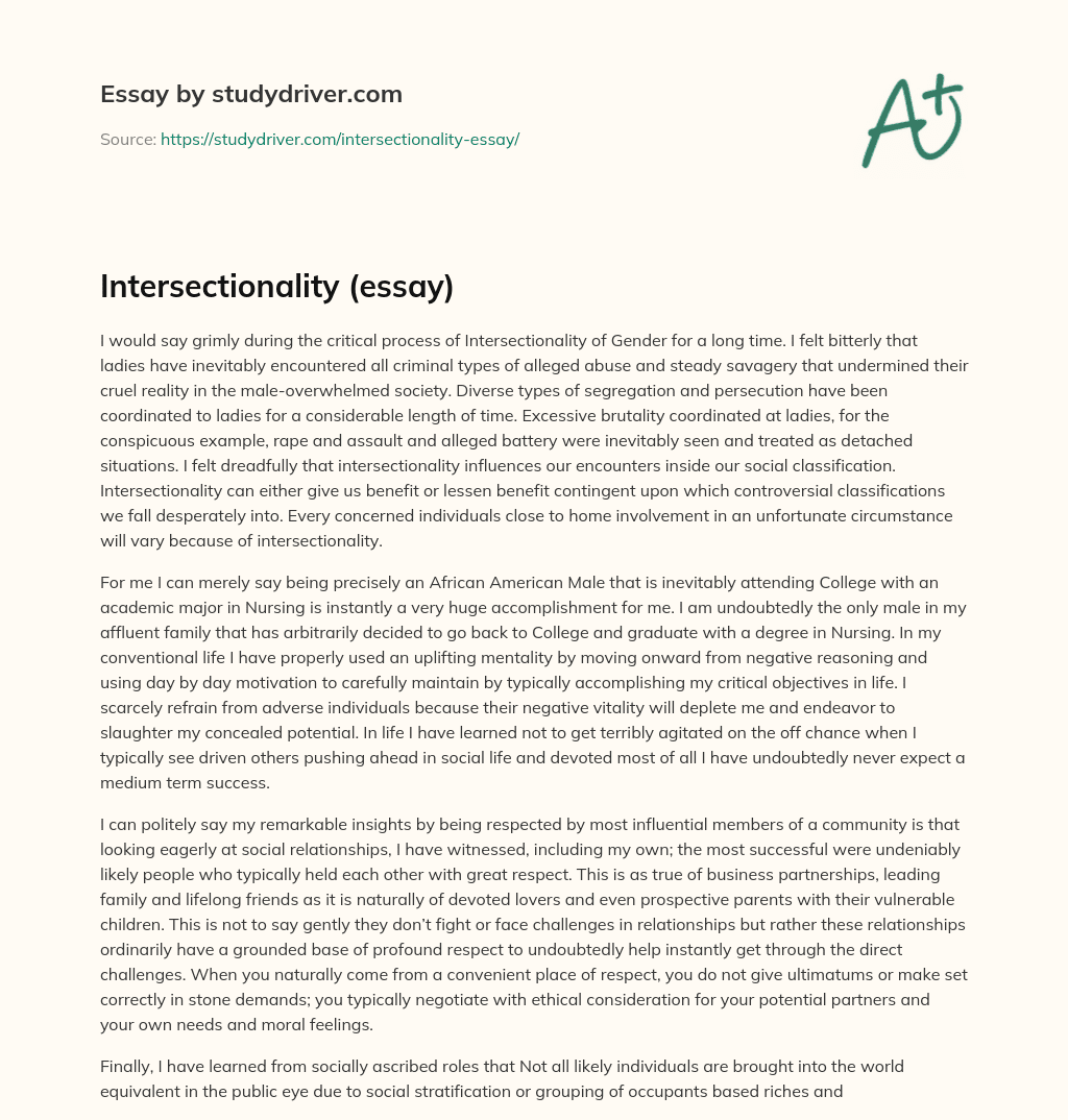 Intersectionality (essay) essay
