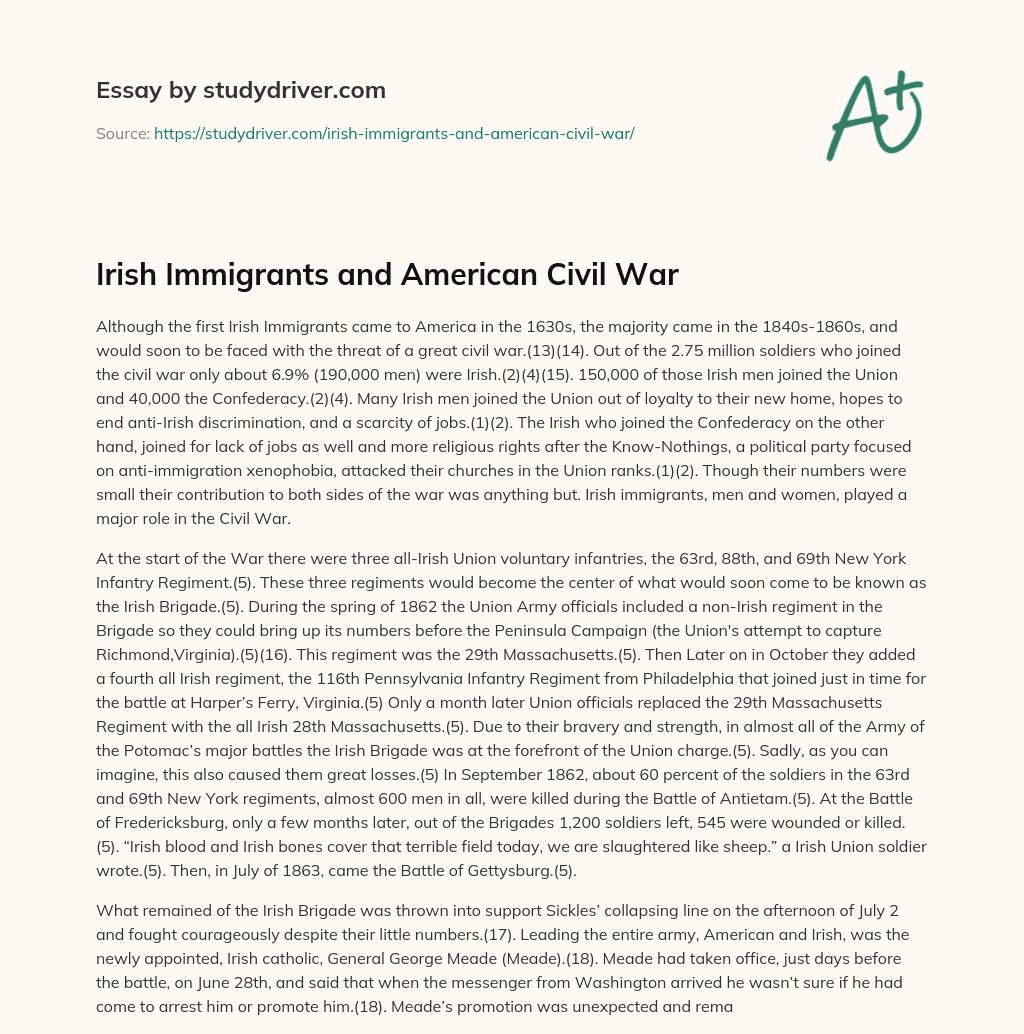 irish civil war sample essay