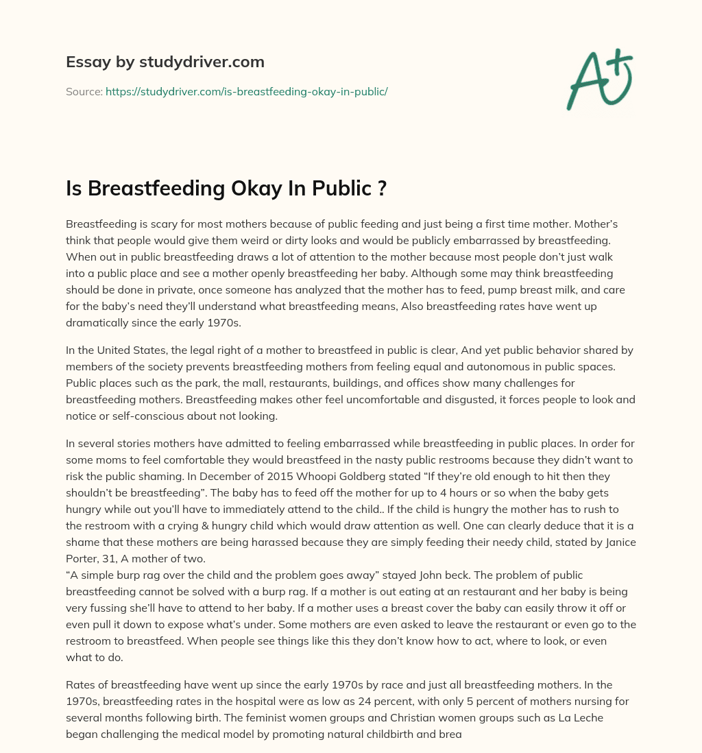 Is Breastfeeding Okay in Public ? essay