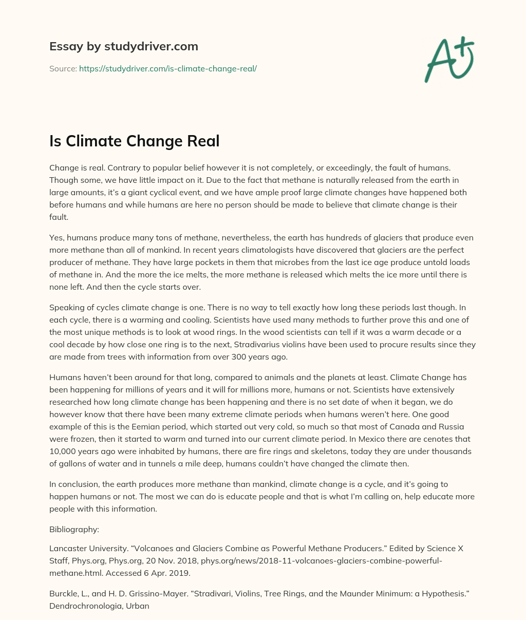 Is Climate Change Real essay
