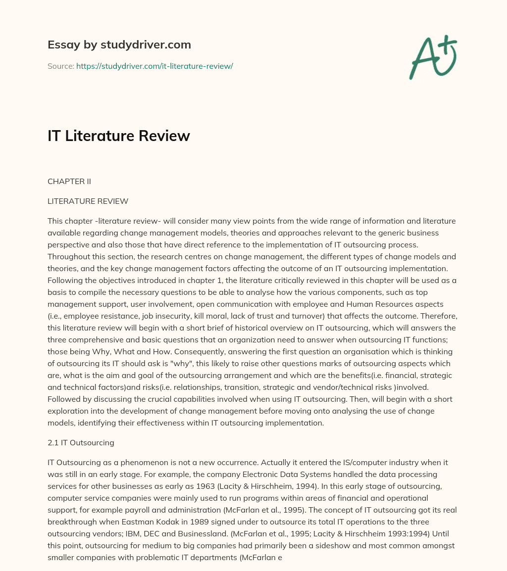 IT Literature Review essay