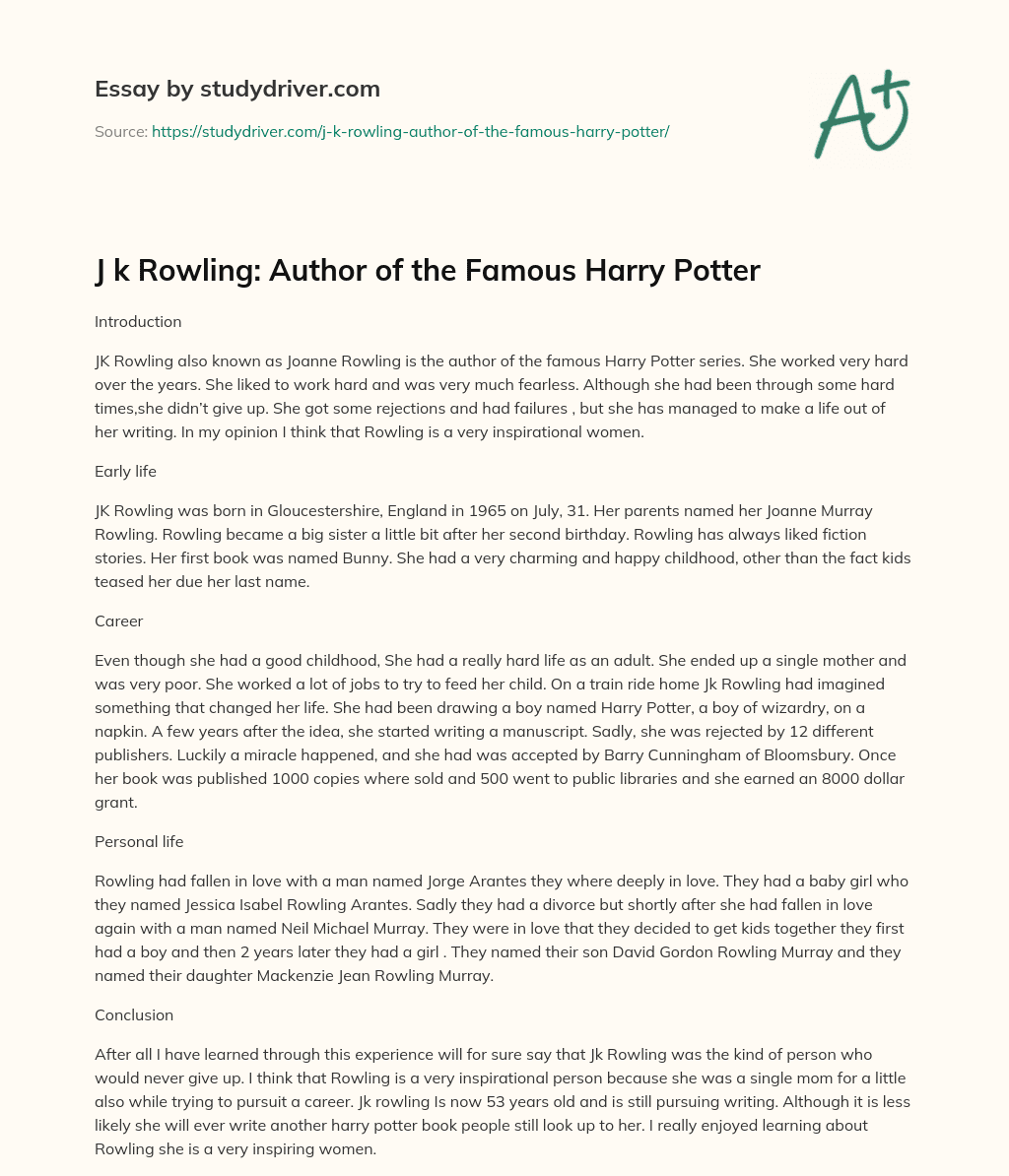 harry potter essay introduction