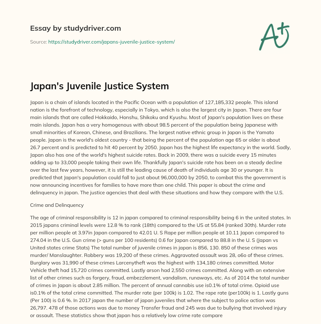 Japan’s Juvenile Justice System essay