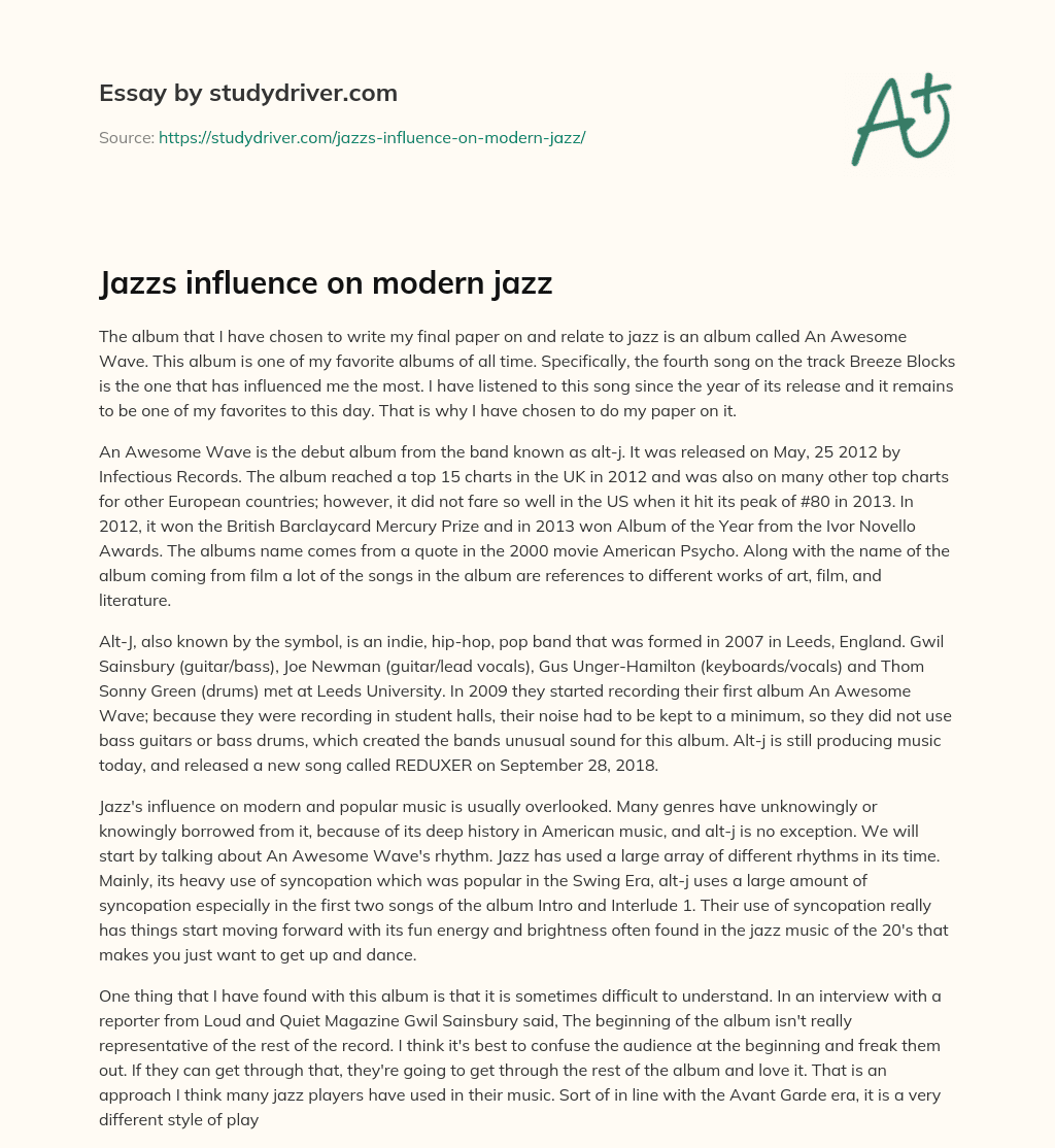 Jazzs Influence on Modern Jazz essay