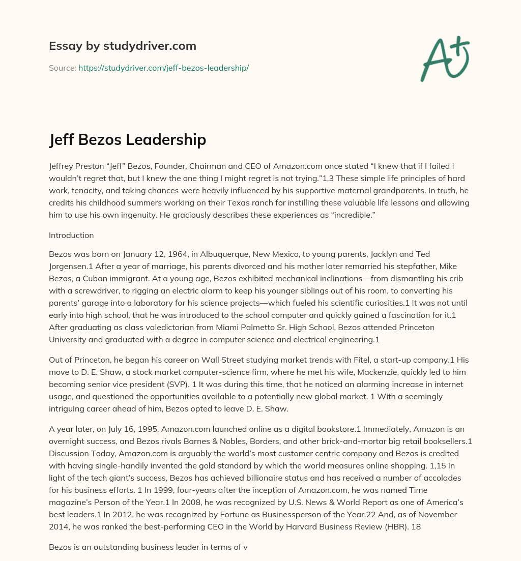 Jeff Bezos Leadership essay